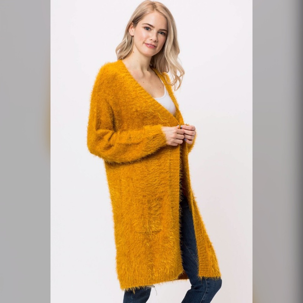 ❤️LAST 1! Fuzzy Long Line Pocket Cardigan - Picture 4 of 4